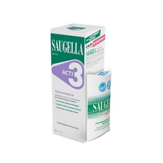Saugella Pack Acti3 250ml + Tampons