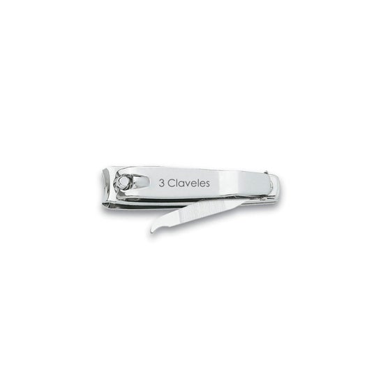 3 Claveles Coupe-ongles avec Lime Finition Chromée 6cm 1ut