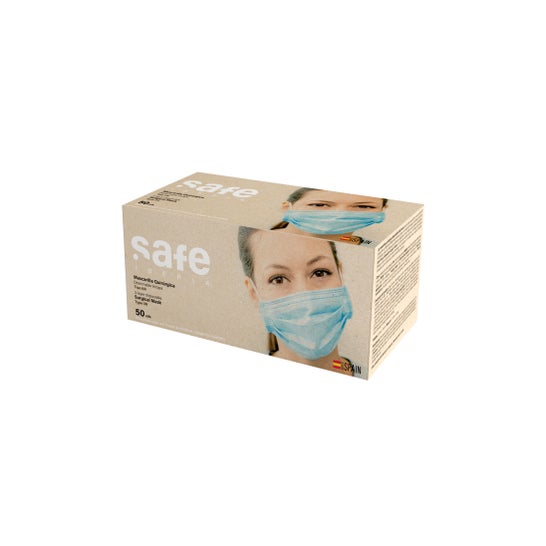 Safe Iberia Masque Chirurgical Type IIR Bleu 50 Unités