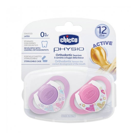 Chicco™ tétine physio + 12 mois rose 2uds 2uds