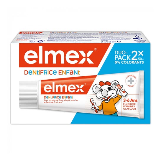 Elmex Kit Dentifrice Anti Caries Bébé 3-6 Ans 2x50ml