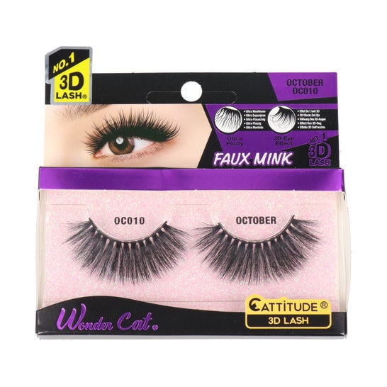 Ebin New York Wonder Cat Cattitude 3D Lash October 1 Paire