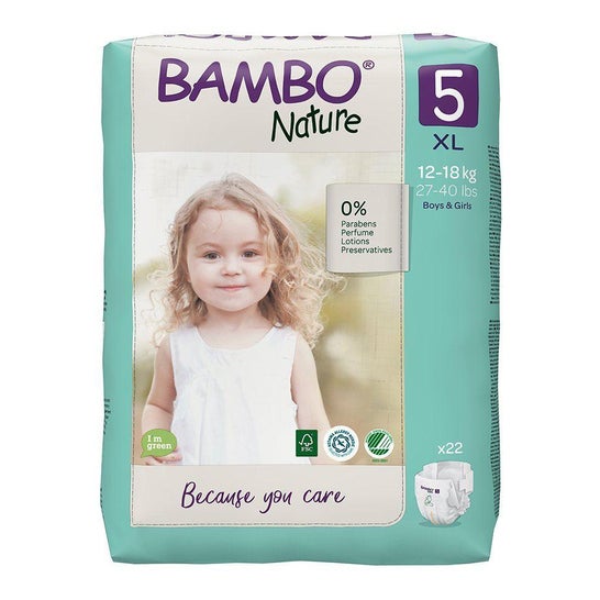 Couche Bambo Nature Taille 5 XL 22 pièces