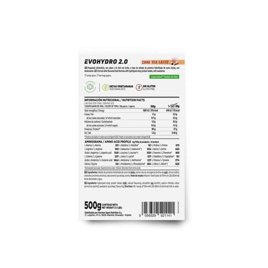 HSN Evohydro 2.0 Hydro Whey Té Chai con Leche 500g