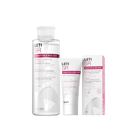 LetiSR Pack anti-rougeurs Eau micellaire 500ml + Crème Spf20+ 40ml