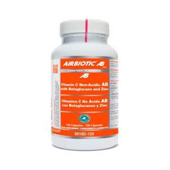 Airbiotic Vitamin C Non Acidic With Betaglucans and Zinc 120caps