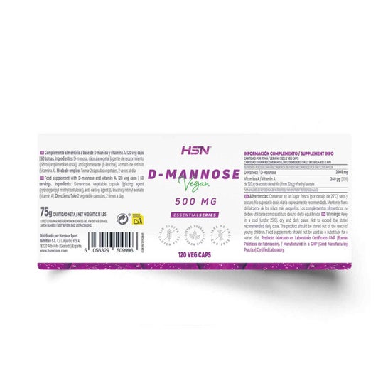 HSN D-Manosa 500mg 120vcaps