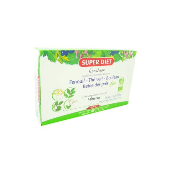 Super Diet Quatuor Thé Vert Minceur Bio 20 ampoules de 15ml