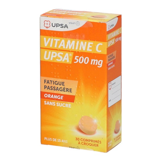 Upsa Vitamine C 500mg Orange Sans Sucre 2x15comp