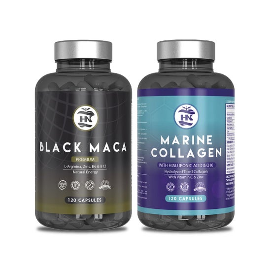 HN Pack Black Maca Premium 120 caps + Collagène Marin 120 caps