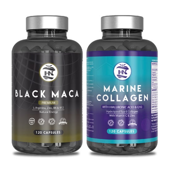 HN Pack Black Maca Premium 120 caps + Collagène Marin 120 caps