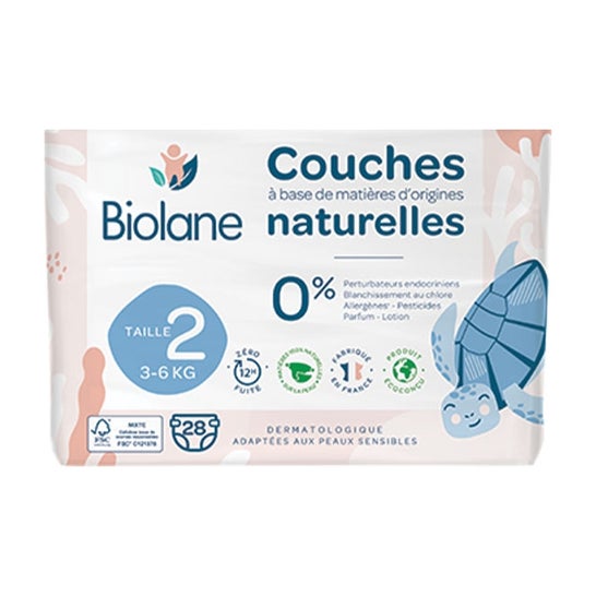 Couches Bébé Hypoallergéniques 0% Love & Green - Taille 2/3-6 kg (x 36  couches)