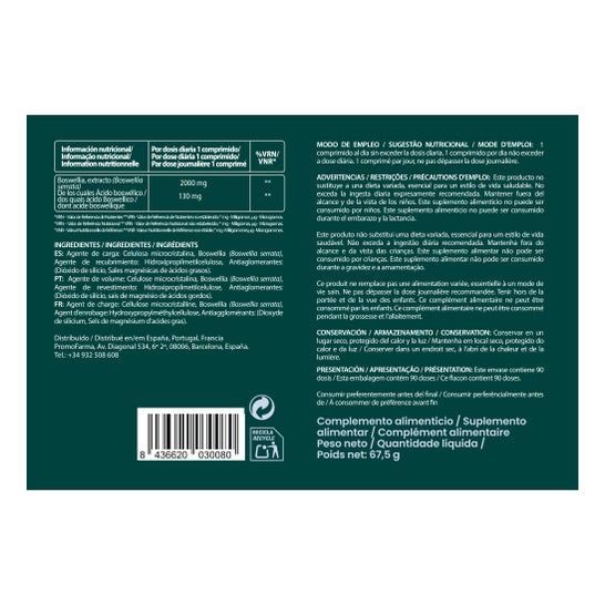DocMorris Boswellia 2000mg 90 Comprimés (Expire dans moins de 6 mois)