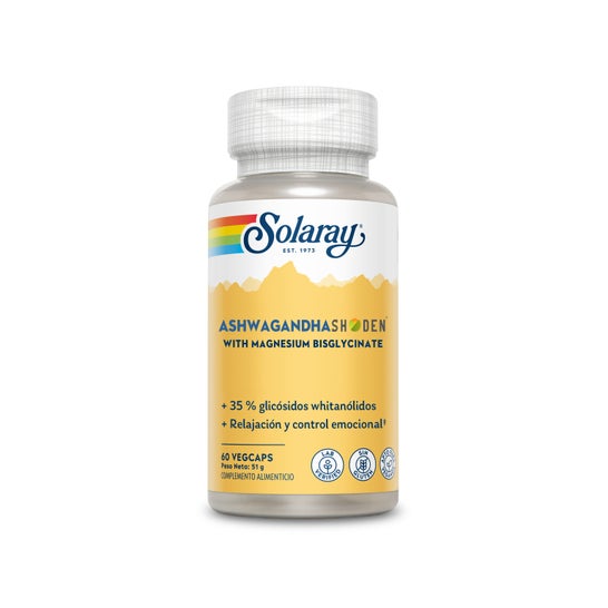 Solaray Ashwagandha Shoden & Magnésium Bisglycinate 60 gélules