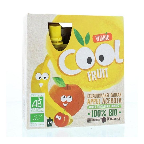 BabyBio Pack Cool Fruits Banane Pomme 4x90g