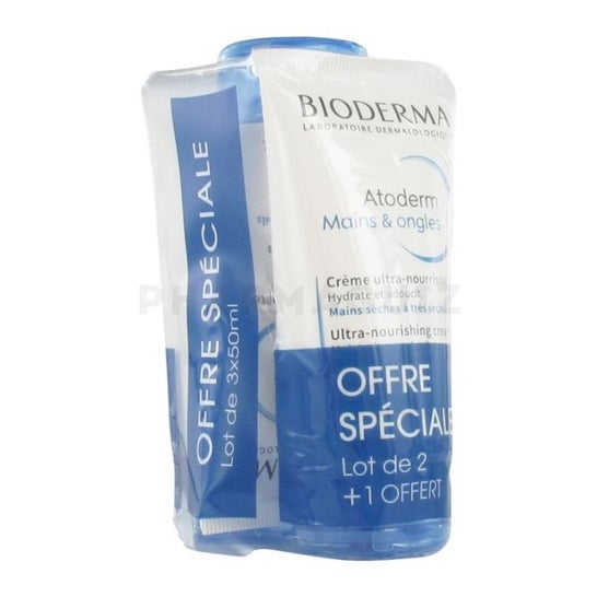 Bioderma Pack Atoderm Crème Mains & Ongles Hydratante 3x50ml