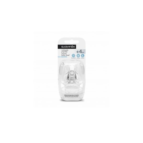 Suavinex™ tétine silicone large bouche L +4m 2uds trou 2uds