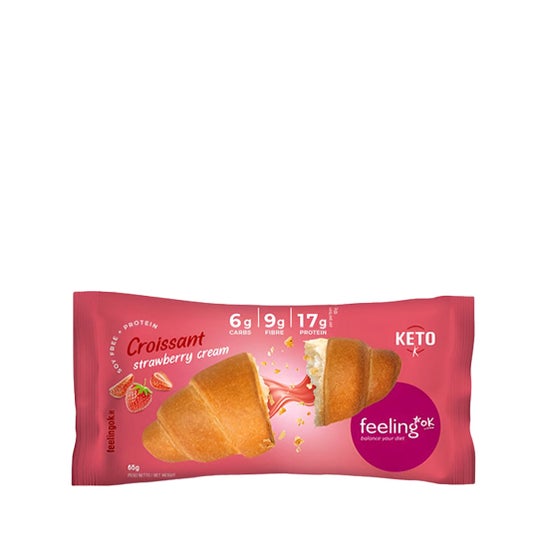 Feeling Ok Croissant Protéine Rempli de Crème Fraise 65g