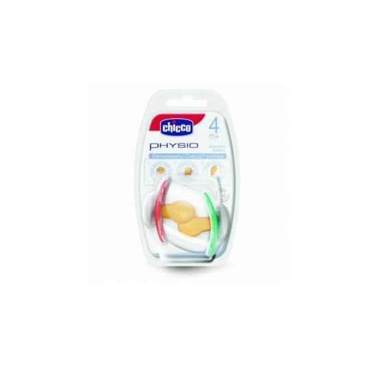 Chicco™ sucette anatomique en caoutchouc physio anatomique 4m+ métal 2uds