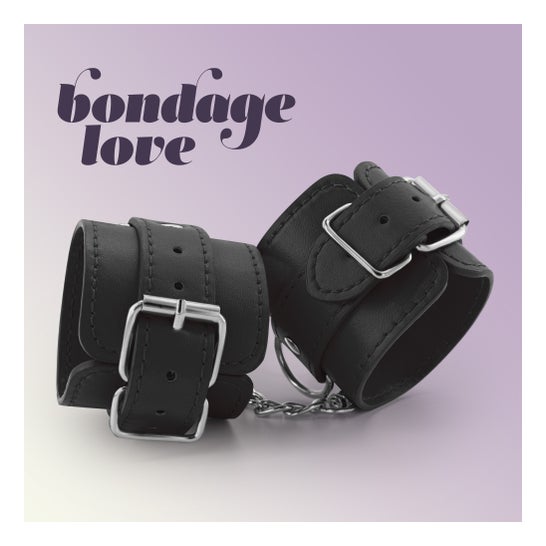Crushious Bondage Love Menottes en Cuir Noir 1 Unité