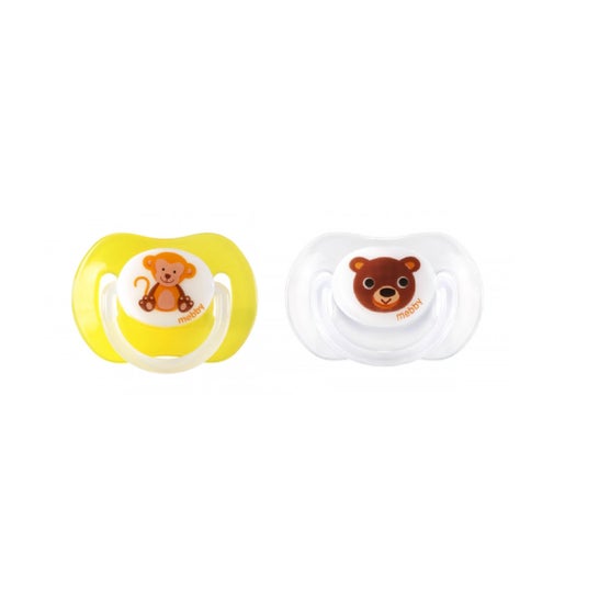 Mebby Set Sucette Anatomique Latex +6m Animaux 2uts