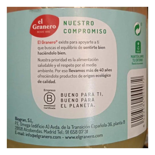 El Granero Integral Aceite de Coco Virgen Bio 1000ml
