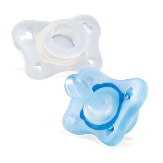 Chicco Physio Mini Soft Sucette Orthodontique Silicone 0-2M Bleu 2 Unités