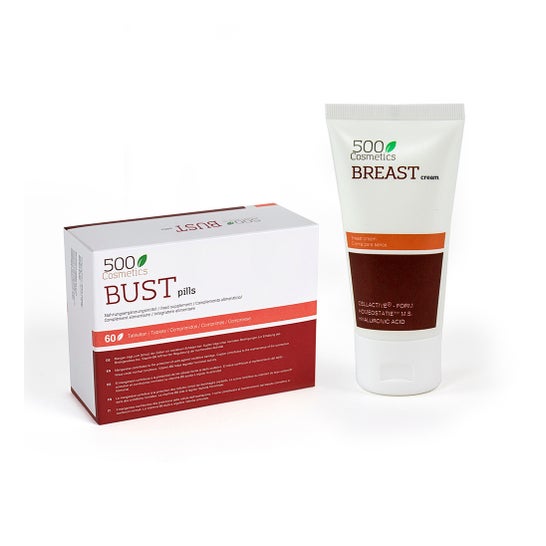 500Cosmetics Packs Breast Para El Pecho 60caps + Crema 100ml