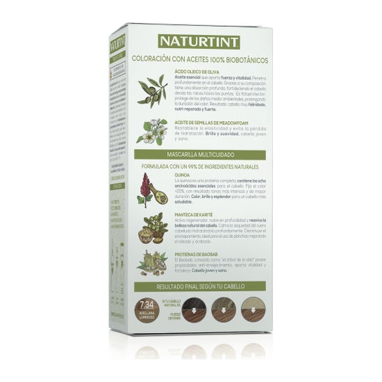 Teinture pour cheveux Naturtint 7.34 Noisette lumineuse
