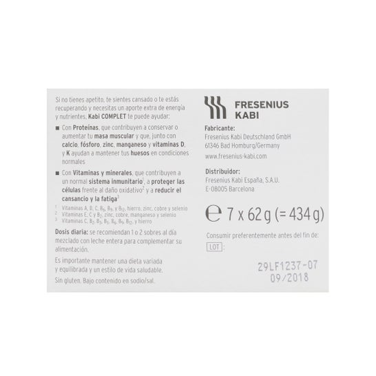 Kabi Complet vanille en poudre 7 sachets 62g