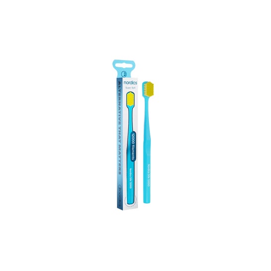 Nordics Brosse à dents Ultra Soft Silk Bleu Jaune 1 unité