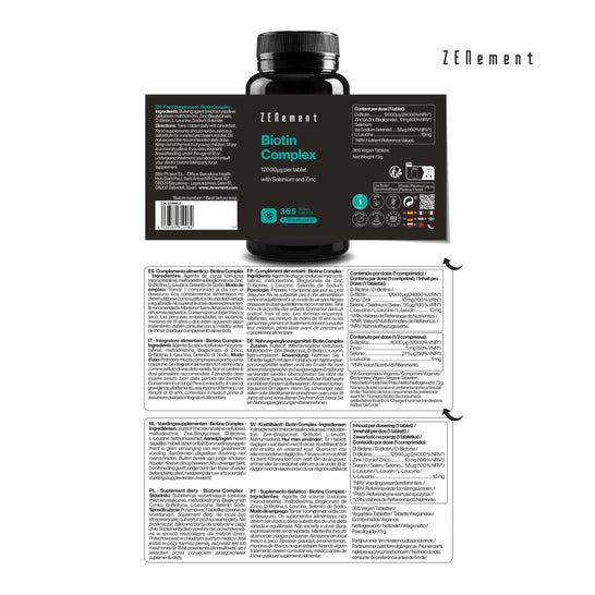 Zenement Biotine Complex 365 Comprimés