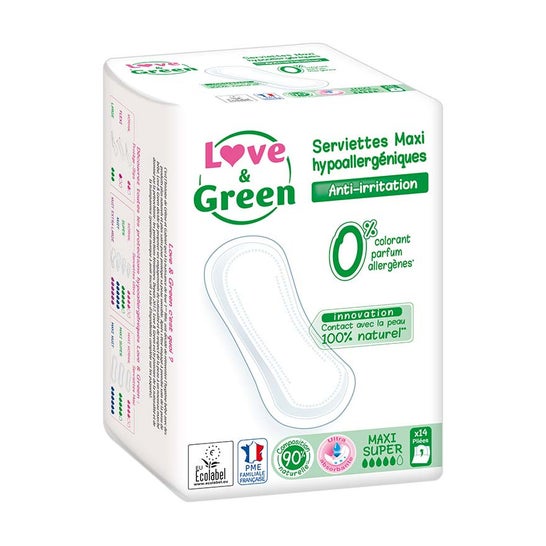 Love & Green Toallitas Hipoalergenicas Maxi Super 14uds