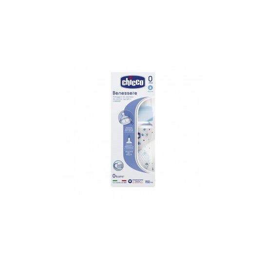 Chicco Biberon Wb Pp Bleu 150 Silicone Silicone Débit normal