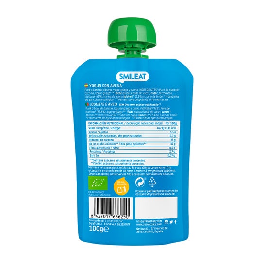 Smileat Pouch Yogur y Avena +12m 100g