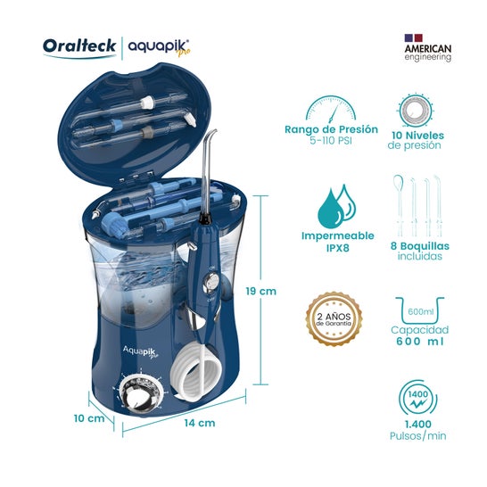 Aquapik Pro Irrigateur Buccal Professionnel Bleu 1 Unité