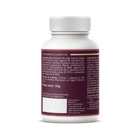 Sotya Riz À La Levure Rouge + Q10 +Dha 60caps