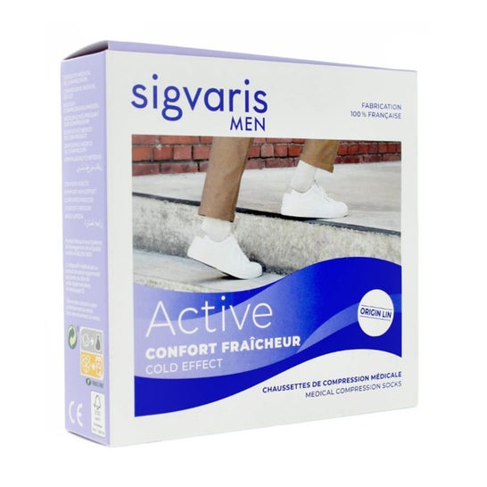 Sigvaris 2 Active Confort Fraicheur Chaussette H Écru ML 1 Paire