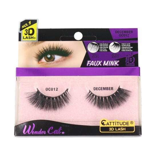 Ebin New York Wonder Cat Cattitude 3D Lash December 1 Paire