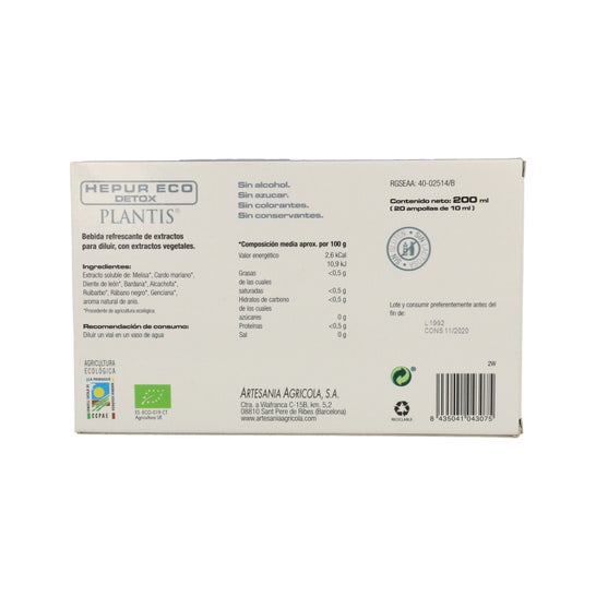Plantis Hepur Eco Detox 20 Flacons