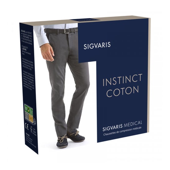 Sigvaris Instinct Coton Chaussettes Homme 2 Grand MN 1 Paire