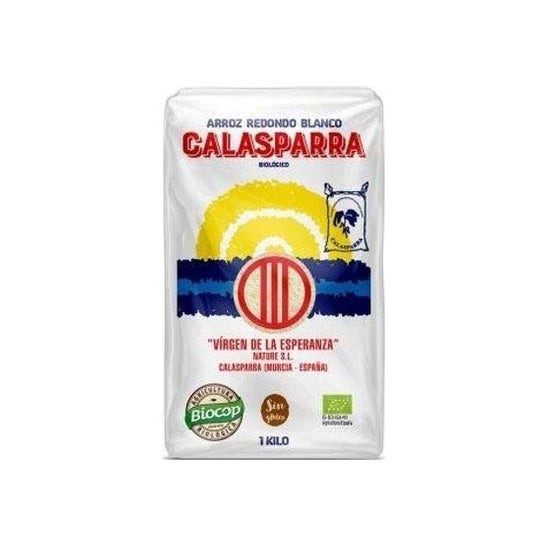 Calasparra Riz Blanc Rond Bio Plastique Récipient 1kg