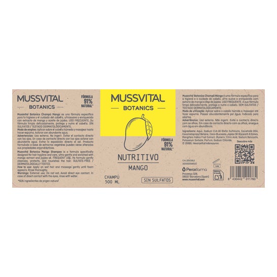 Mussvital Botanics Shampoo Mangue 500 ml