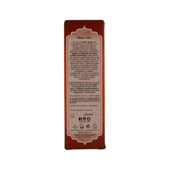 Pâte de henné Radhe Shyam au henné naturel et au cuivre