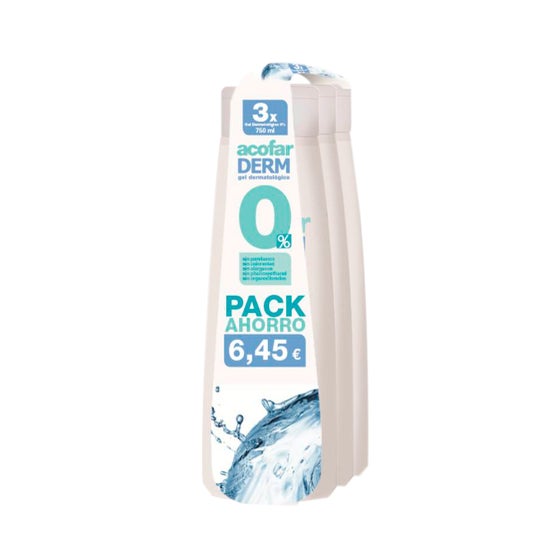 Acofarderm Pack Gel 0% 3x750ml