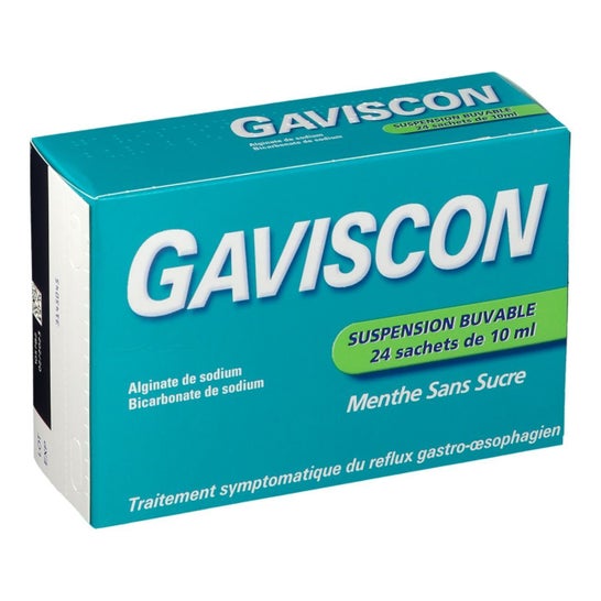 Gaviscon Menthe Sans Sucre Suspension Buvable 24x10ml