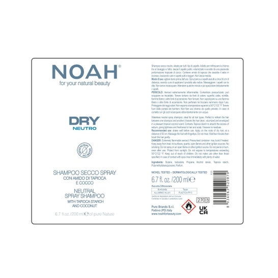 Noah Dry Neutre Shampooing Sec Spray 200ml
