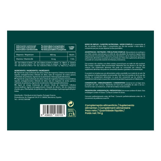 DocMorris Citrate De magnésium + Vitamine B6 90 Comprimés