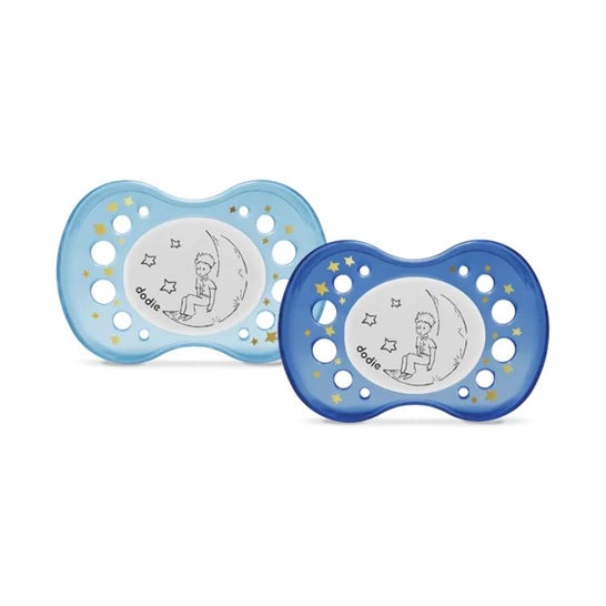 Dodie Sucettes Petit Prince Nuit +18M Silicone 2uts