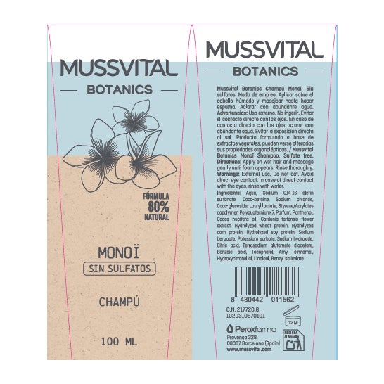 Mussvital Botanics Shampoo Monoï 100 ml